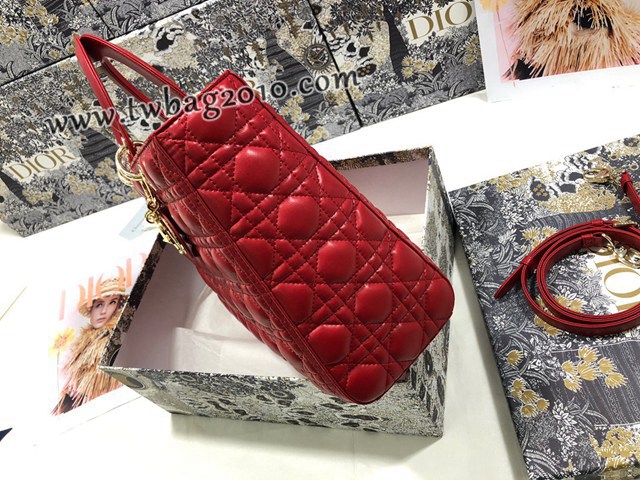 Dior专柜新款迪奥顶级原单Lady七格羊皮翻盖手提女包 djfk1119
